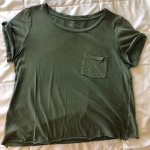 Green cropped T-shirt